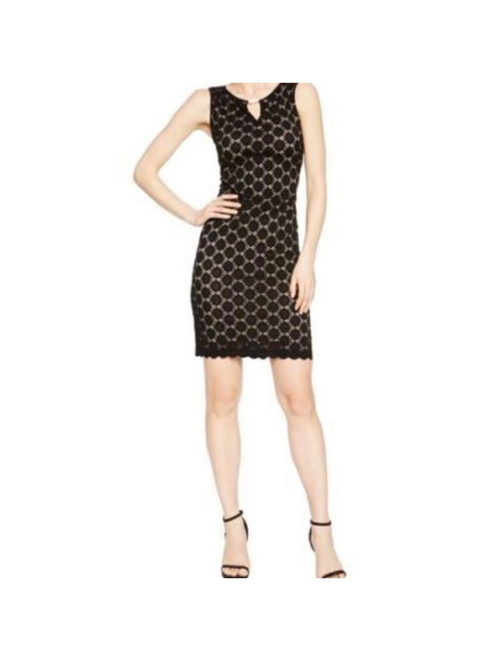 Ronni Nicole Sheath Dress Size 14 Black Lace Sleeveless